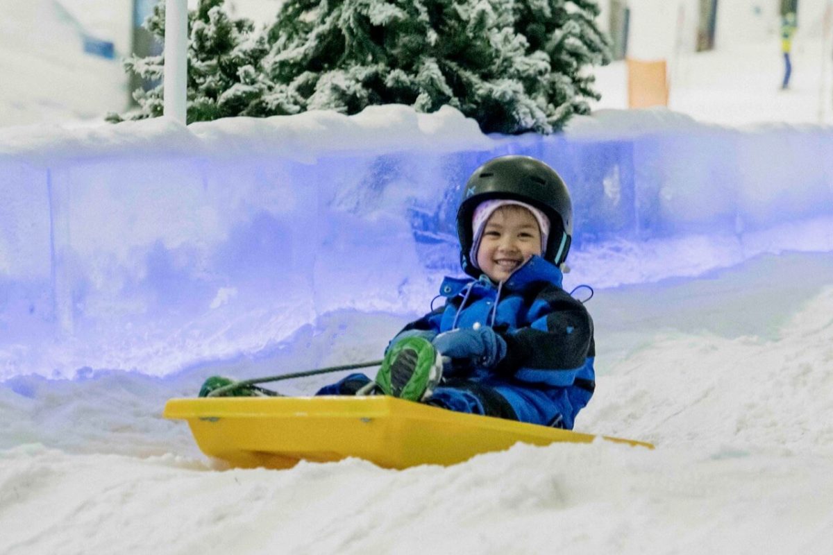 5 Year old birthday party tobogganing