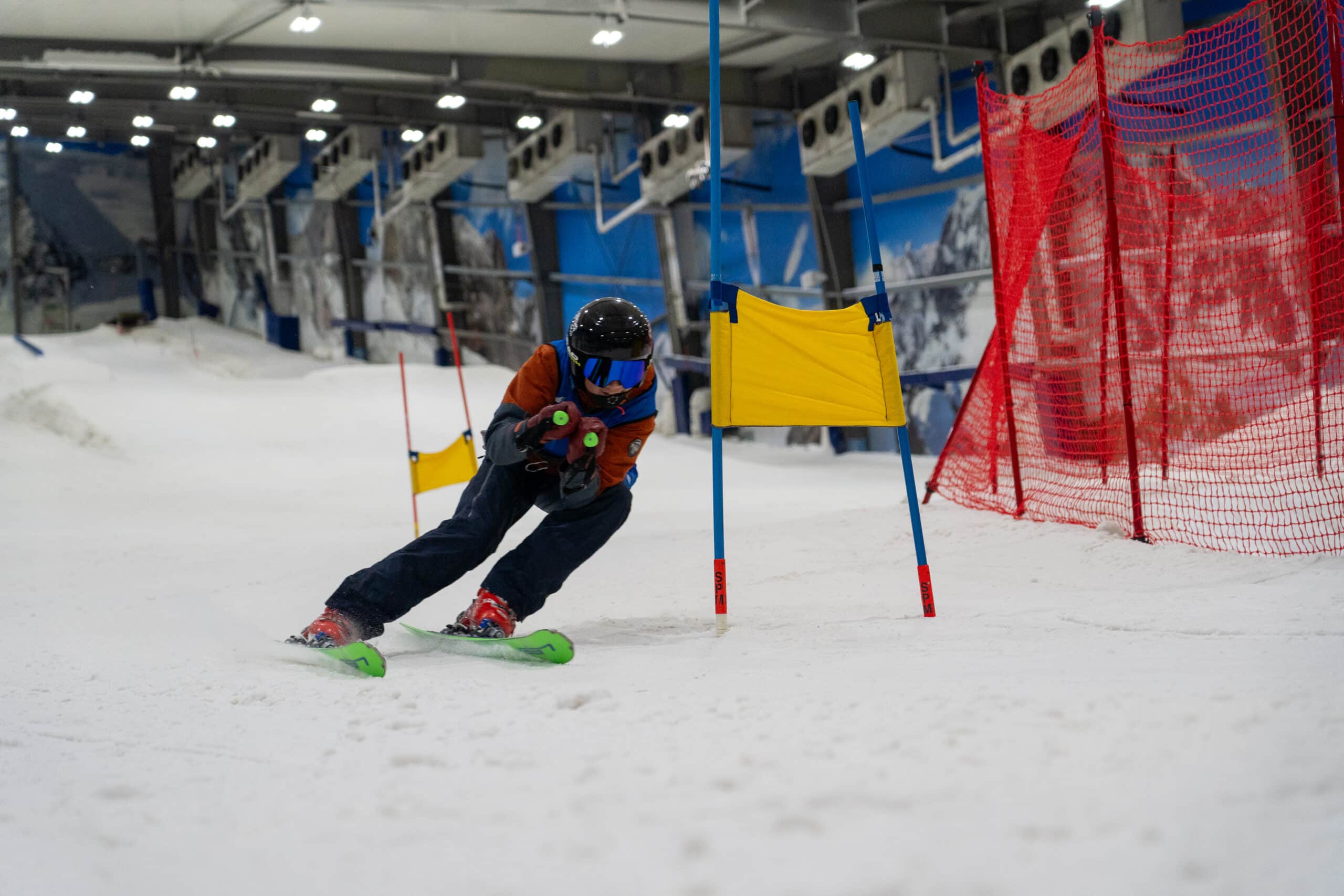 Ski racer on a course at Snowplanet