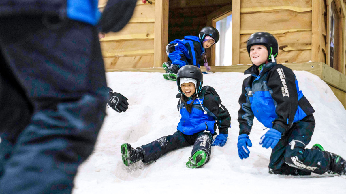 Kindy Group playing in the snow.