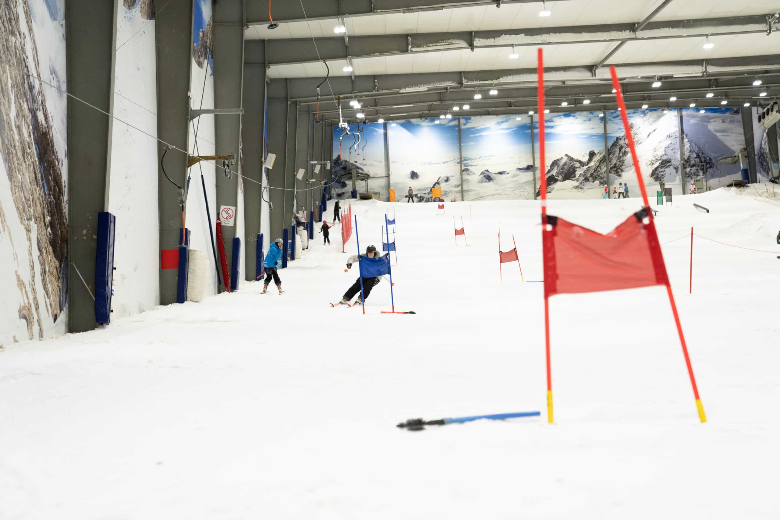 Race Skiing at Snowplanet indoor ski resort in Silverdale