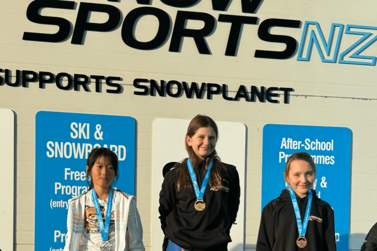 Podium photo at a Snowplanet Ski Race Event
