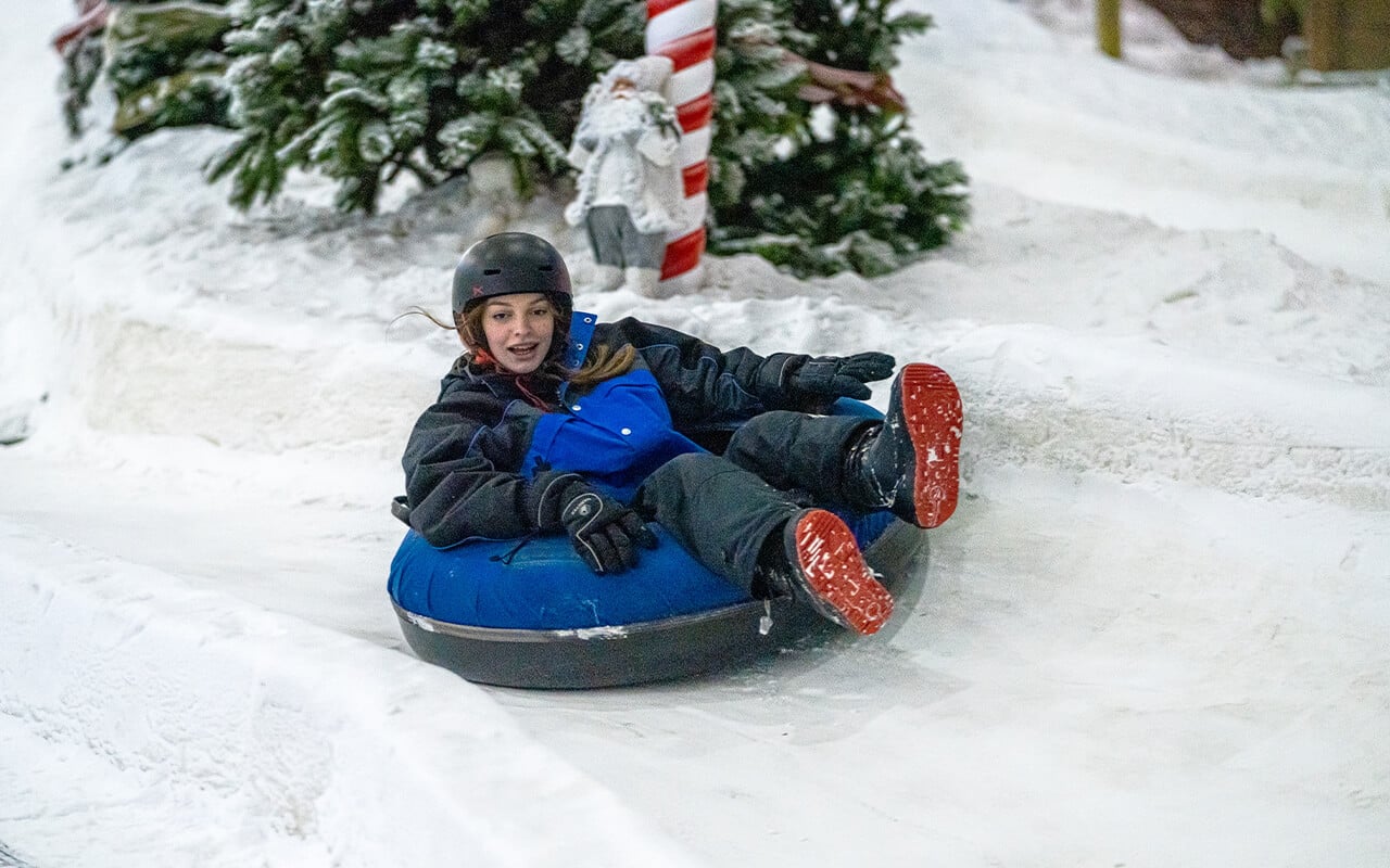 Visit Santa and go snow tubing at Snowplanets Winter Wonderland